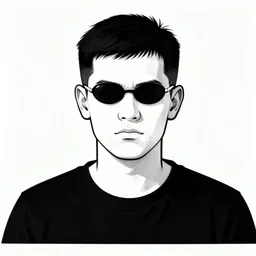 composite drawing of a dangerous criminal, low detail, b & w