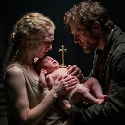painful birth of the sceptre reality, terese nielsen, steve argyle, intricate, cinematic, dramatic lighting, 8 k resolution,