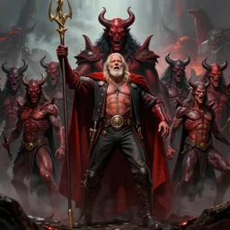pat robertson in hell lording over his army of demons, greg rutkowski, trending on artstation, 8 k