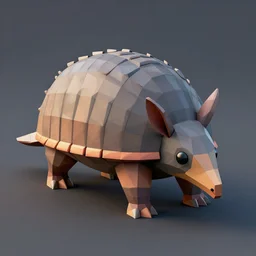 Low-poly 3d render of an Armadillo