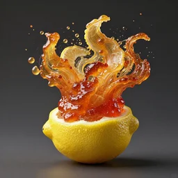 man made out of lemon skin, head is exploding into a swirl of jam : ornate, dynamic, particulate, intricate, elegant, highly detailed, centered, artstation, smooth, sharp focus, octane render