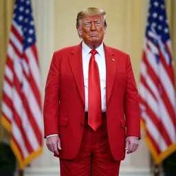 donald trump wearing red dress