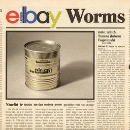 can of worms, ebay listing, product picture, advertisement, old newspaper article
