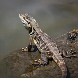 anthro lizard sitting in water, photograph captured at oregon hotsprings