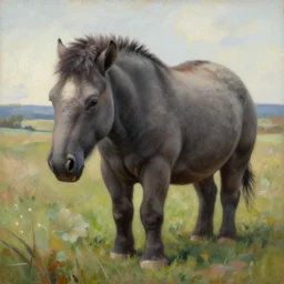 a portrait of a 🐴 in a scenic environment by gertrude abercrombie
