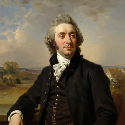portrait of Joseph de Beaumont Luxembourg, in the style of the Hudson River School