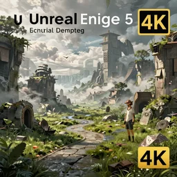 fantasy apocalypse environment, digital art, unreal engine 5, 4 k