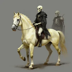 a pale, yellowish horse. The one who rode him was called Death, and he was followed by the representative of the realm of death. , digital Art, Greg rutkowski Trending artstation