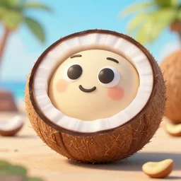 ko ko ko ko ko nut ( ko ko nut ), coconut, coconut, cartoon, cartoon, ultra realistic, unreal engine 5, depth of field, bokeh, octane render, 8 k hd,