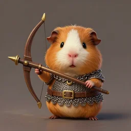 cute little anthropomorphic Guinea Pig Crossbow Archer, tiny, small, short, Chainmail outfit, cute and adorable, pretty, beautiful, DnD character art portrait, matte fantasy painting, DeviantArt Artstation, by Jason Felix by Steve Argyle by Tyler Jacobson by Peter Mohrbacher, cinema