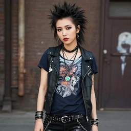 woman with punk clothes
