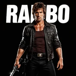 rambo movie poster with black background