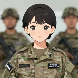 anime girl in a united states army special forces uniform, cute face, digital art, portrait, krenz cushart, craig davison