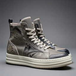 hyper - maximalist rick owens ramones high - top sneaker, highly - detailed and intricate, high resolution product photo, trending on artstation, 5 0 mm, f 3. 4