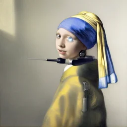 a robot drawn by Johannes Vermeer