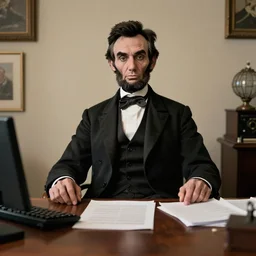 The Ghost of Abraham Lincoln sitting in my home office, 2022