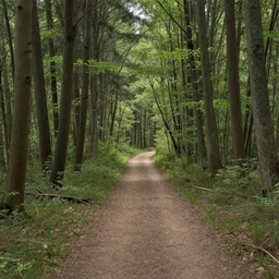 hiking path through the woods by Kilian Eng, minimalist, detailed
