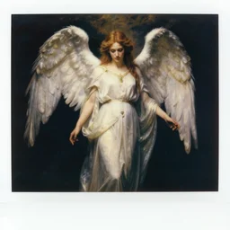 angelic! possessed maiden of the highest archangel mastema by paige bradley and gustave dore, dark atmosphere, oil on canvas! with polaroid! touch, 8 k super resolution