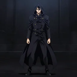 a full body shot of the Grim Reaper as a character in Kill la Kill (2013), the character is a man, highly detailed, artstation, symmetrical body, symmetrical face, anime style