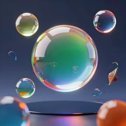 unreal engine hyperreallistic render 8k highly detailed 4K octane render vibrant colors several glass spheres suspended midair, alternative reality mirrors studio lighting raytracing