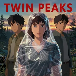 Twin Peaks poster artwork by Michael Whelan and Tomer Hanuka, Rendering of Laura Palmer wrapped in plastic from scene from Twin Peaks, full of details, by Makoto Shinkai and thomas kinkade, Matte painting, trending on artstation and unreal engine