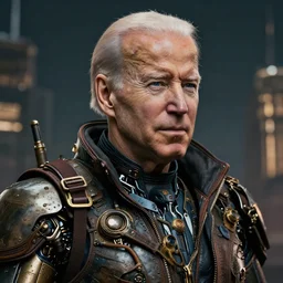 steampunk cyborg joe biden, sci - fi