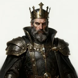 portrait of a steampunk bearded king, grim - lighting, high - contrast, intricate, elegant, highly detailed, centered, digital painting, artstation, concept art, smooth, sharp focus, illustration, artgerm, tomasz alen kopera, peter mohrbacher, donato giancola, joseph christian leyendecker, wlop, boris vallejo