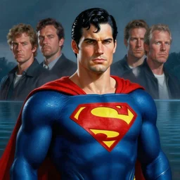 superman portrait, dramatic light, lake background, 2 0 0 mm focal length, painted by stanley lau, painted by greg rutkowski, painted by stanley artgerm, digital art, trending on artstation