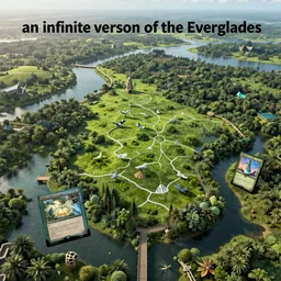 “an infinite version of the Everglades, bird’s eye view, Magic the Gathering, D&D, fantasy, intricate, cinematic lighting, highly detailed, digital painting, artstation, concept art, smooth, sharp focus, illustration, art by Artgerm and Greg Rutkowski and Alphonse Mucha”