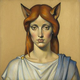 a modern reincarnation of the old selenium greek god of hunt known as artemixel, portrait by moebius