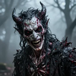 killer, creepy, death, demon, horrifying, dead, dramatic lighting, cinematic, 8k, hyperrealistic, detailed