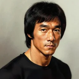 illustration, portrait of bruce lee, realistic, cinematic, by leonardo da vinci