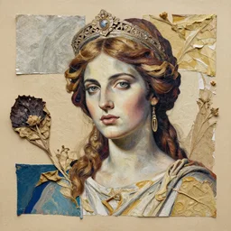 Helen of Troy, by Tristan Eaton, Collage made from Dried Acrylic Paint, in the style of @dudu