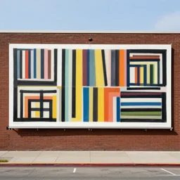 photograph of a corita kent style horizontal billboard