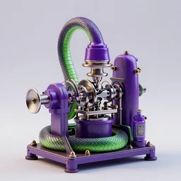 a machine for making snake oil, purple and green, highly technical, art by glenn fabry and ed roth, 3 d rendering by beeple, fine detail, 8 k, snake machine