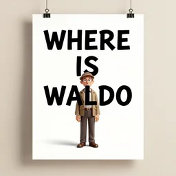 where is waldo, poster, small detail, 8k
