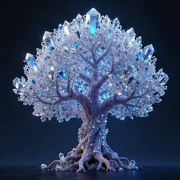 a alien tree made of crystal gems, bioluminiscense, fantasy art, digital art