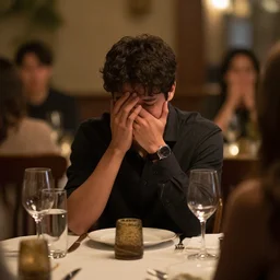 man crying from loneliness because he is the third wheel at a date.