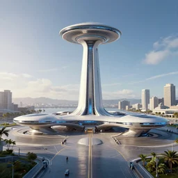 archviz of Star Fleet Headquarters in San Francisco of the future, 2409, octane, vray, hyperrealistic