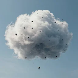 a massive cloud of little black nanobots in the sky, Sci-fi Art