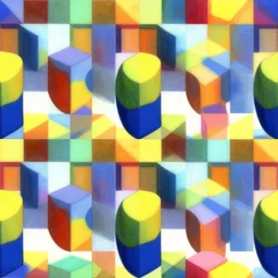 3 5 mm photo of escher style seamless pattern of very large colorful cubes