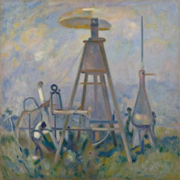 the rise of the machines, oil on canvas painting by claude monet