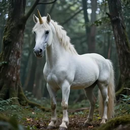 a unicorn in a mysterious forest, detailed, intricate, cinematic lighting, trending of artstation, 4 k, hyperrealistic, focused, extreme details, cinematic, masterpiece