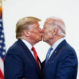 donald trump and joe biden kissing