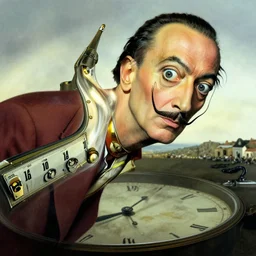 flow of time by savador dali, digital art, surreal, HD, 8K