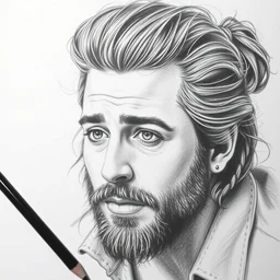 post malone's face on a bag pencil sketch