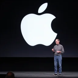 still of steve jobs introducing the iplunger on stage, apple press conference images