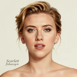 “Scarlett Johansson portrait, color vintage magazine illustration 1950”