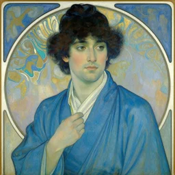 attractive man, ming dynasty, cool colors, painting by gaston bussiere, craig mullins, greg rutkowski, alphonse mucha