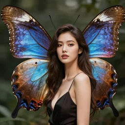 photo of a beautiful woman on a giant butterfly, highly detailed, 8 k, hdr, smooth, sharp focus, high resolution, award - winning photo